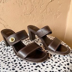 SOLD • COACH • dark brown strappy coach heels